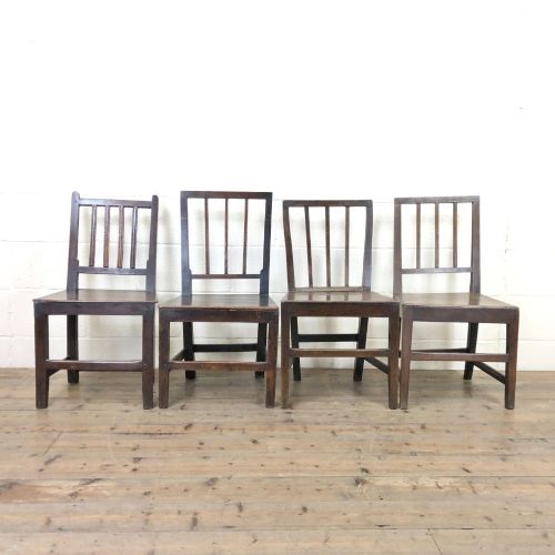 Four Similar Welsh Oak Farmhouse Chairs