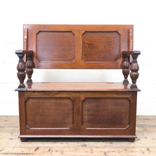 fig 1. Antique Narrow Oak Hall Bench