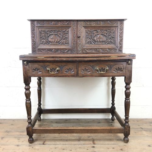 Antique Oak Carved Desk