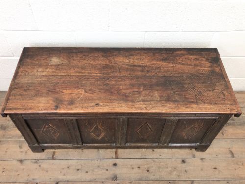 fig 1. Antique Oak Panelled Coffer