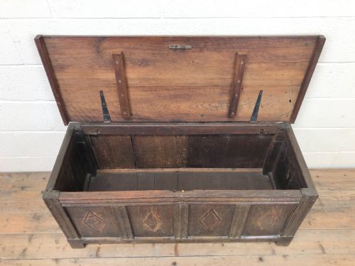 fig 2. Antique Oak Panelled Coffer