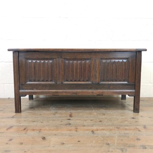 Early 20th Century Panelled Oak Coffer