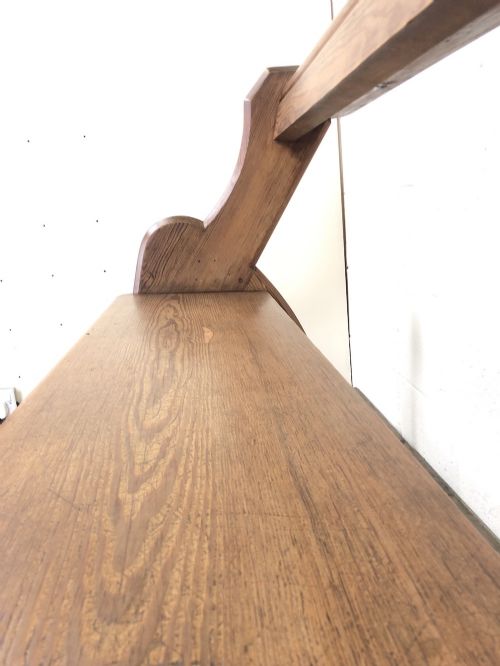 fig 2. Antique Pitch Pine Pew Bench with Shaped Sides