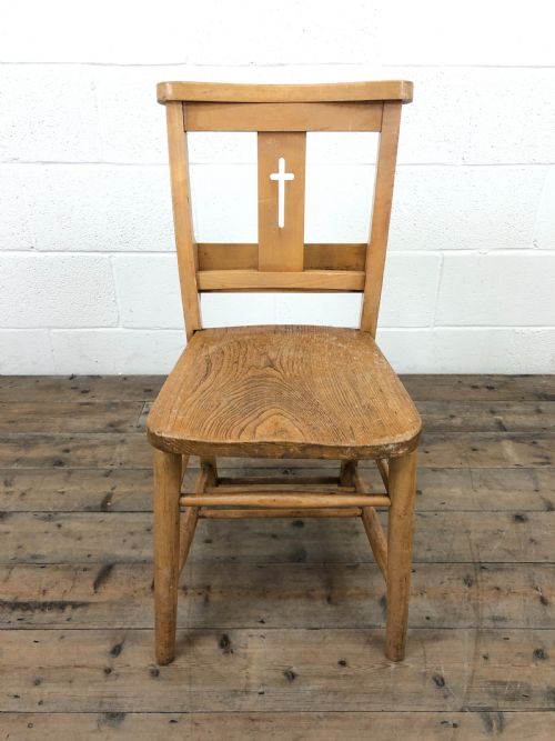 fig 2. Set of Eight Antique Church Chairs