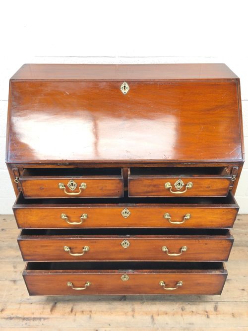 fig 1. Antique George III Mahogany Bureau