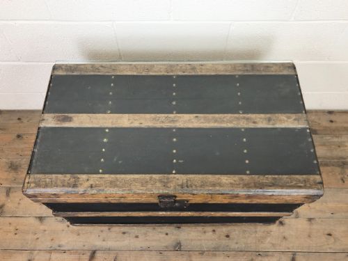 fig 1. Early 20th Century Wooden Bound Trunk