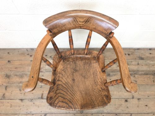 fig 1. Antique Ash and Elm Smoker's Bow Chair