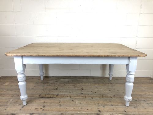 fig 1. Victorian Antique Pine Farmhouse Kitchen Table