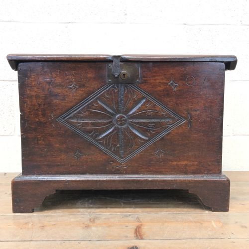 Antique Carved Oak Coffer
