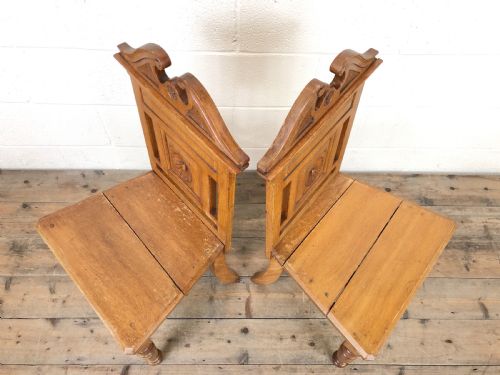 fig 1. Antique Pair of Carved Oak Chairs