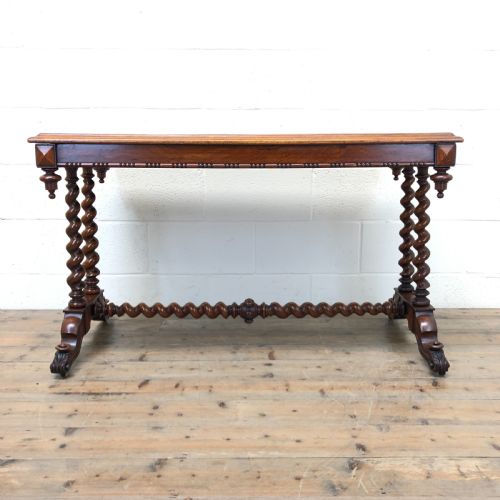 Antique Walnut Table with Barley Twist Legs