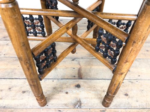 fig 2. Early 20th Century Folding Table with Brass Top