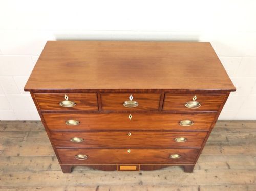 Wide Antique Mahogany Chest of Drawers