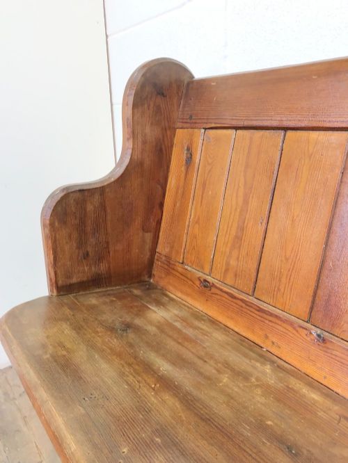 fig 1. Antique Pitch Pine Church Bench