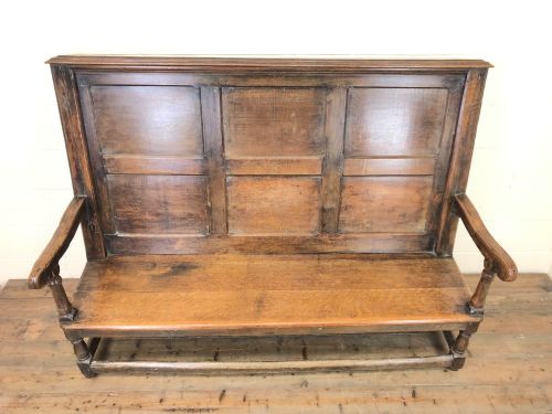 fig 1. Large Antique Oak Settle
