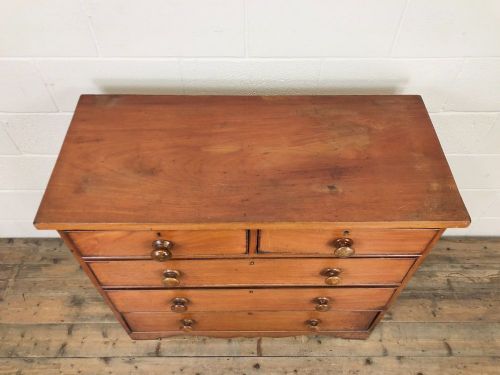 fig 1. Antique Pine and Mahogany Chest of Drawers