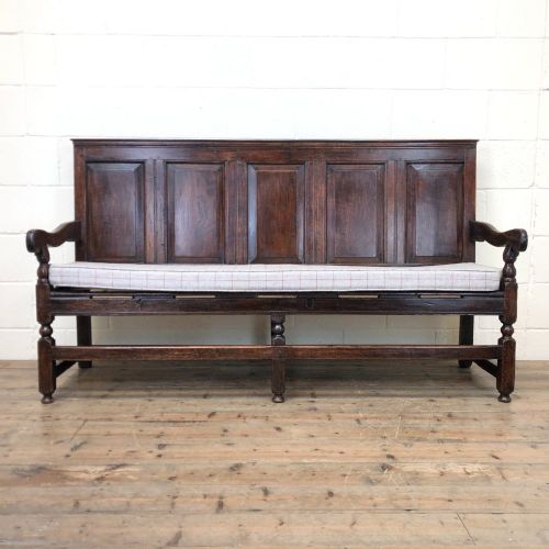 18th Century Panelled Oak Settle