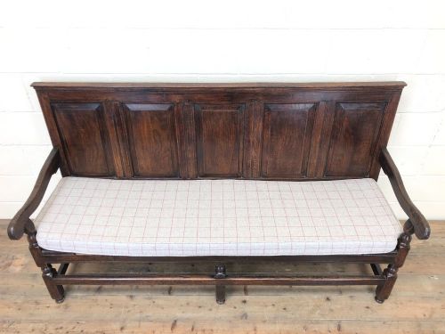 fig 1. 18th Century Panelled Oak Settle