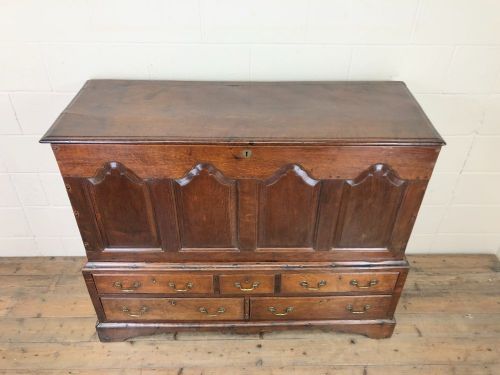 fig 1. 18th Century Welsh Oak Two Part Chest