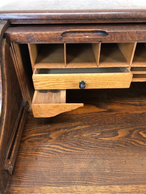 fig 2. Early 20th Century Oak Roll Top Desk