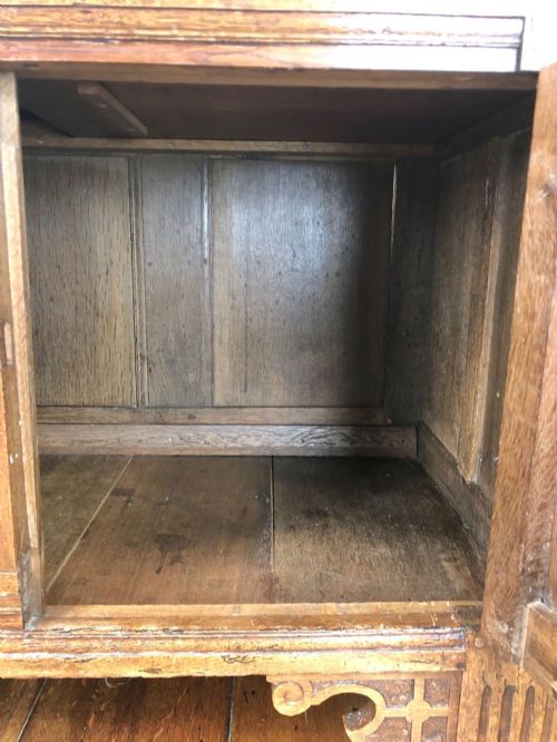 fig 1. Antique Oak Cupboard with Carved Detail