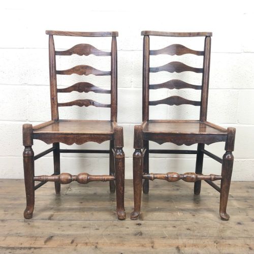 Pair of Antique Ladder Back Chairs