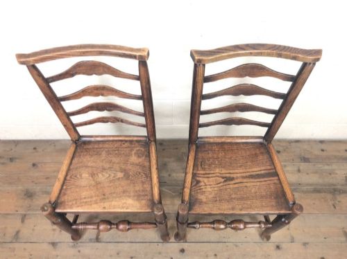 fig 1. Pair of Antique Ladder Back Chairs