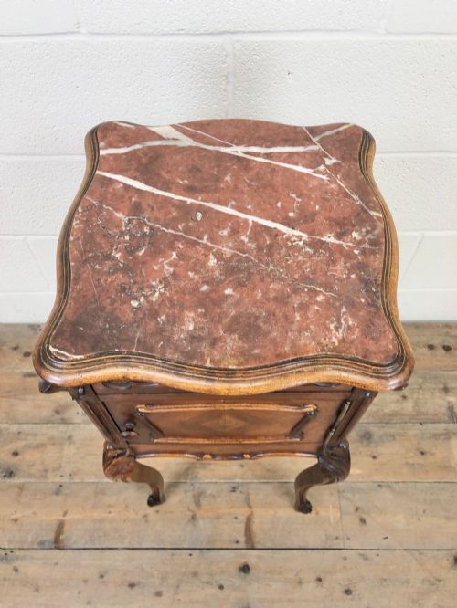 fig 1. Antique French Marble Top Side Cupboard
