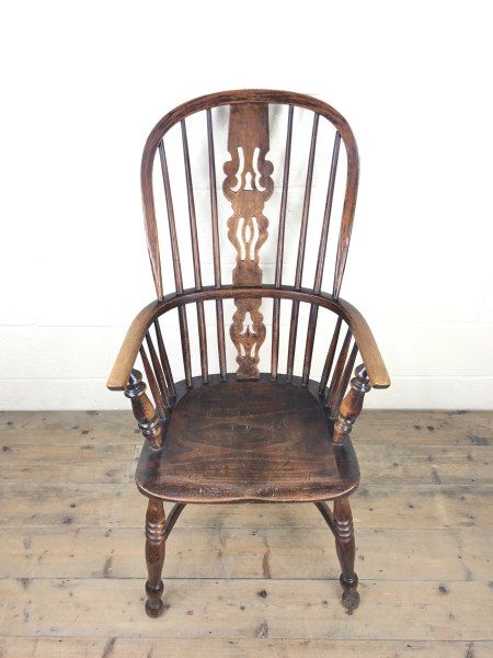 fig 1. Antique Ash and Elm Windsor Armchair