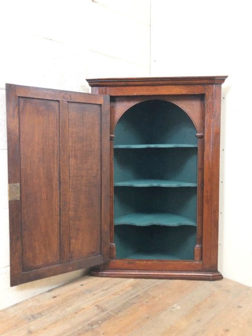 fig 2. Georgian Oak Wall Hanging Corner Cupboard