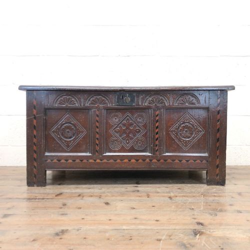 18th Century Oak Coffer with Inlay