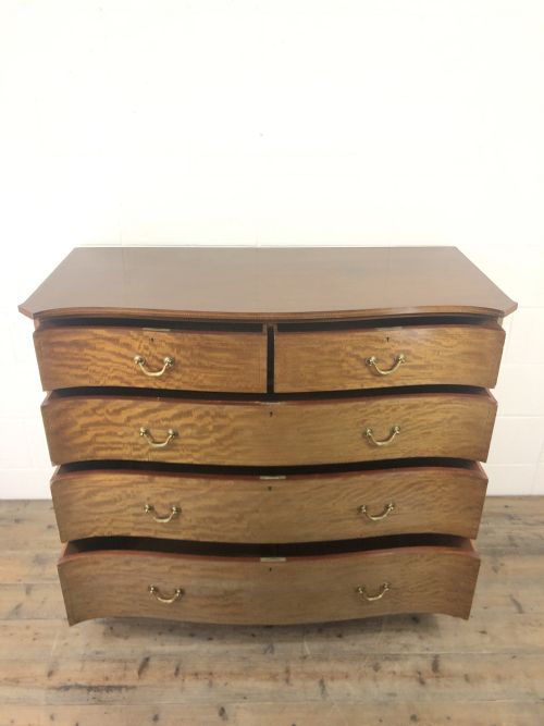fig 2. Edwardian Inlaid Mahogany Serpentine Chest of Drawers by Waring