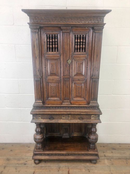 fig 1. 19th Century Oak Cupboard on Stand