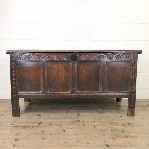 Antique Carved Oak Coffer