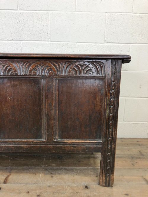 fig 1. Antique Carved Oak Coffer