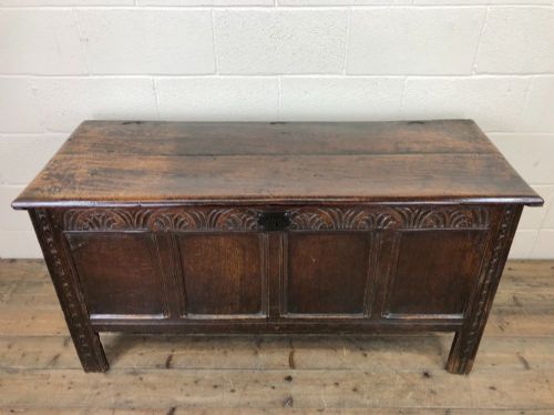 fig 2. Antique Carved Oak Coffer