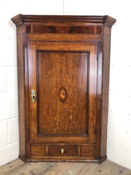 fig 1. Georgian Oak Corner Cupboard with Inlay