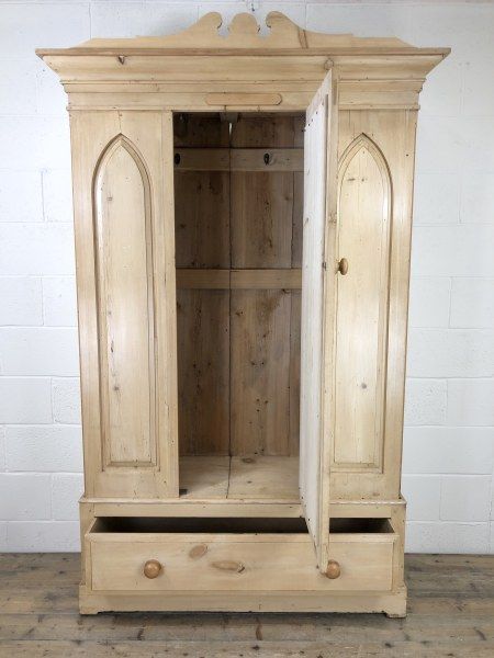 fig 1. Antique Pine Wardrobe with Mirror