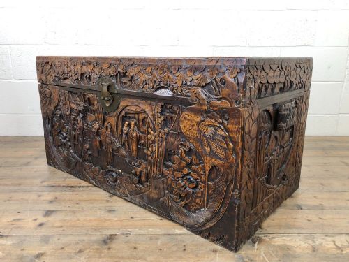 fig 1. Antique Chinese Camphorwood Trunk