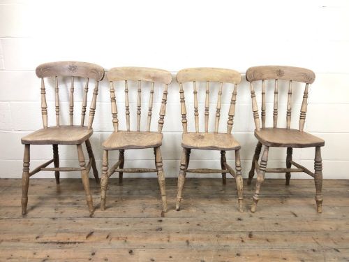 fig 1. Set of Four Antique Kitchen Chairs