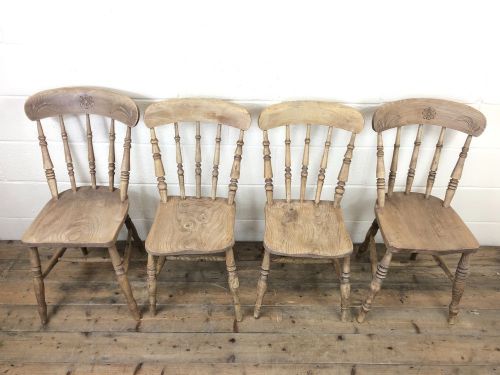 fig 2. Set of Four Antique Kitchen Chairs