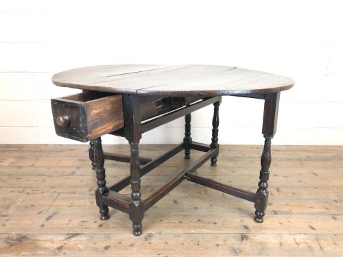 fig 2. Antique Oak Drop Leaf Table