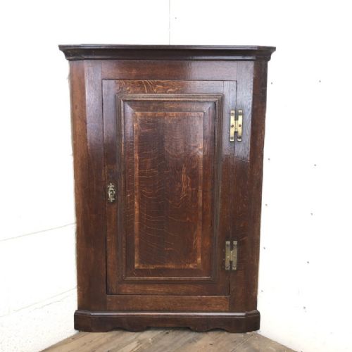 Antique Oak Hanging Corner Cupboard