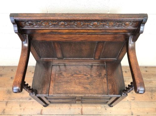 fig 1. Early 20th Century Oak Hall Bench