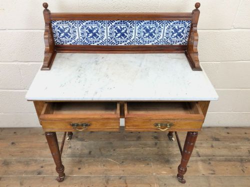 fig 2. Antique Washstand with Tiled Back