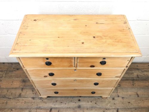 fig 1. Antique Straight Front Pine Chest of Drawers
