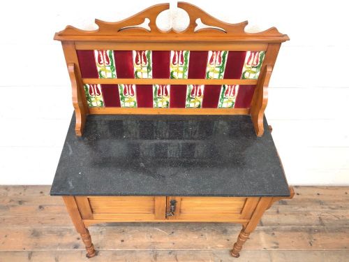 fig 1. Edwardian Satin Wood and Marble Washstand