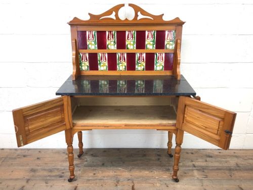 fig 2. Edwardian Satin Wood and Marble Washstand