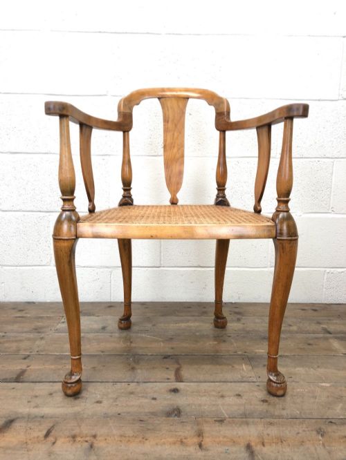 fig 1. Antique Armchair with Rattan Seat