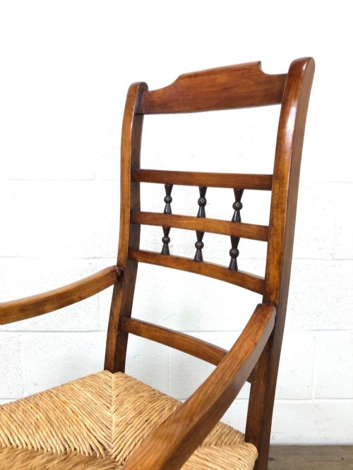 fig 1. 19th Century Rush Seat Rocking Armchair